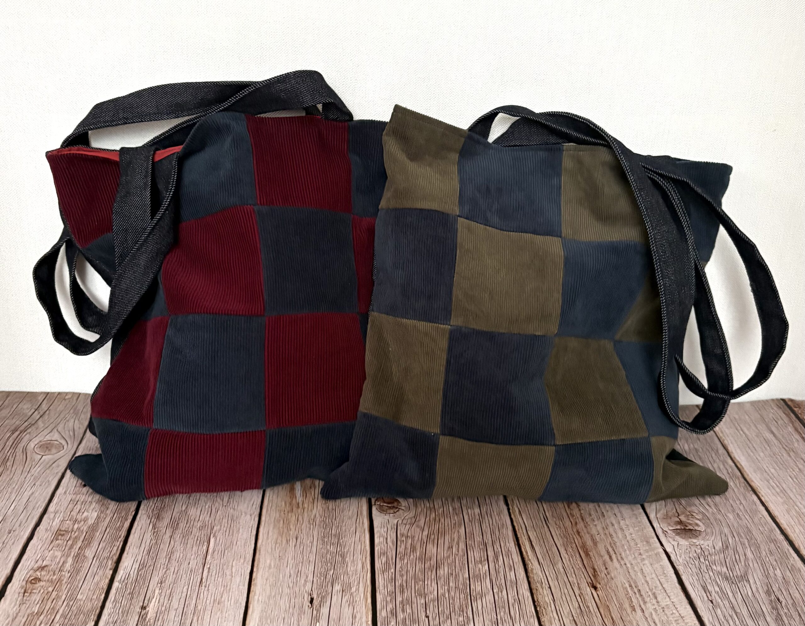 Punane ruuduline velvetist kott - Image 5